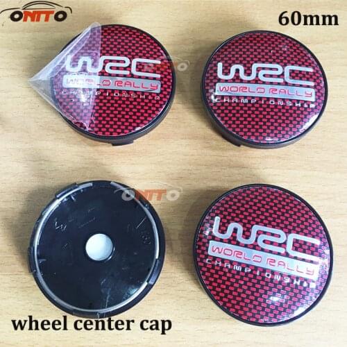 Hot selling 4pcs/lot 56mm 60mm WRC sticker Wheel Dust-proof emblem covers for WRC logo Emblem car wheel cenetr cap car styling
