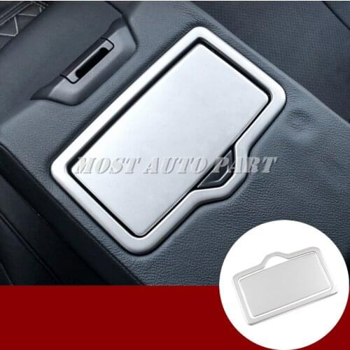 Stainless Steel Interior Rear Seat Water Cup Holder Frame Cover Trim For Audi Q5 2017-2020 2pcs Car Decoration