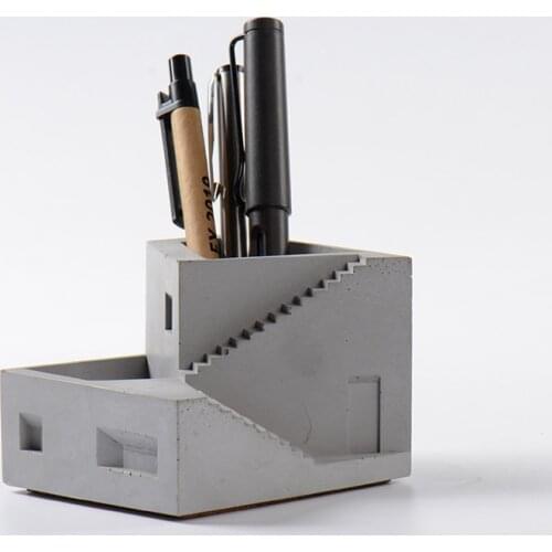 Silicone Mold for Concrete Geometry Planter Pen Holder Mould Handmade Cement Decoration Tool