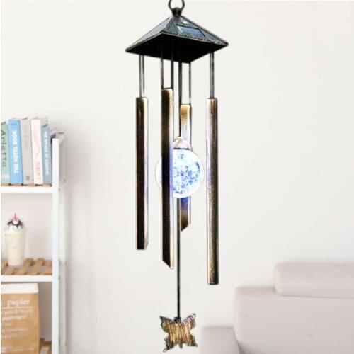 New Durable Outdoor Hanging Solar Wind Chimes Led Light Powered Colour Changing Garden Decorated Terrace Courtyard