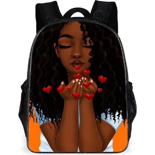 New Primary Students School Backpack Cartoon African Girl Pattern Kids School Book Bags Cute Design Mochila Escolar 2020 New