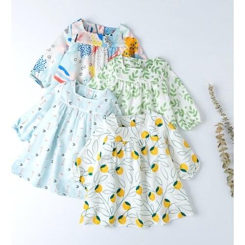 Girls Dress Spring Summer Long Sleeve Princess Floral Dress Ruffle Party Kids Dresses for Girls Vestidos Kids Costume Girl 1-5Y