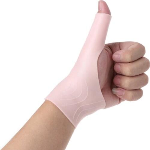 2Pcs/Pair Silicone Gel Wrist Support Braces Fingerless Compression Gloves Thumb Stabilizer for Pain Relief Arthritis Tendonitis