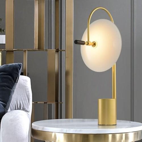 Modern Gold Metal Glass Table Lamp Hotel Home Living Room Dining Room Bedroom Bedside Creative Art Desk Light TA238