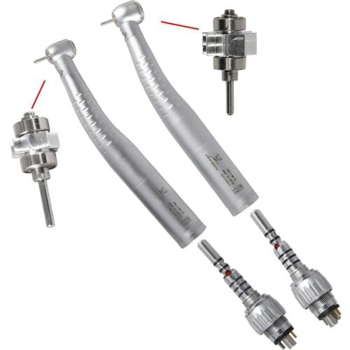 Dental LED Fiber Optic High Speed Large/Standard Head turbine Push Button Handpiece/6-Hole Quick Coupler l Fit KaVo Style