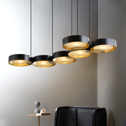 Light luxury art brass chandelier post modern minimalist living room lamp Nordic designer restaurant chandelier duplex chandelier