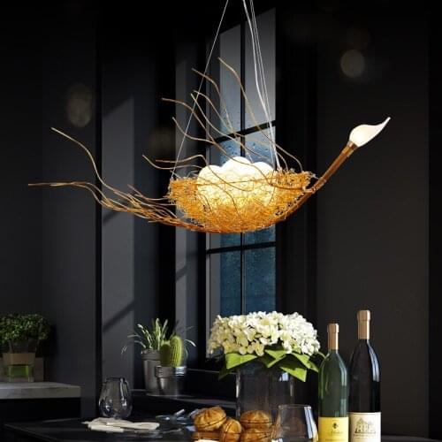 Nordic Lamp Birds nest LED Pendant Light Fixtures Aluminum LED Pendant Lights Bedroom Luminaire Suspendu Living Room Hanglamp