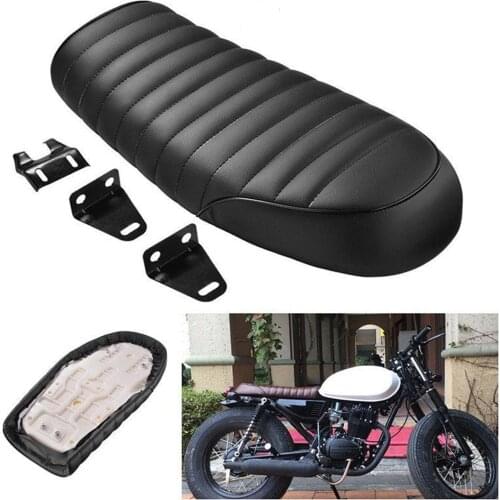 Universal Motorcycle Cafe Racer Seat Vintage Saddle Flat Pan Pad Retro Seat Retro Cafe Racer For Honda CL CG GB CB Anti Slip
