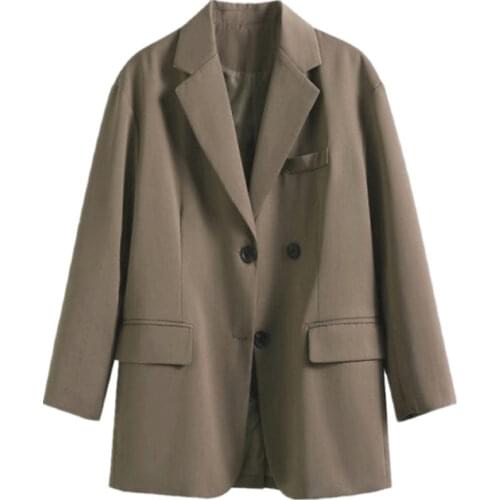 Simple Suit Jacket For Women Spring 2021 New Korean Fashion Back Split Plus Size Single-breasted Ladies Casual Blazer Coat aq299