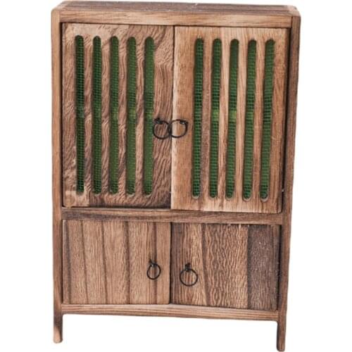 1/12 Dollhouse Miniature Furniture Vintage Display Cabinet Showcase Bedroom