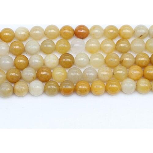 1strand/lot 4/6/8/10/12mm Natural Stone Yellow Jaspers Bead Round Loose Spacer Beads For Jewelry Making Findings DIY Bracelet
