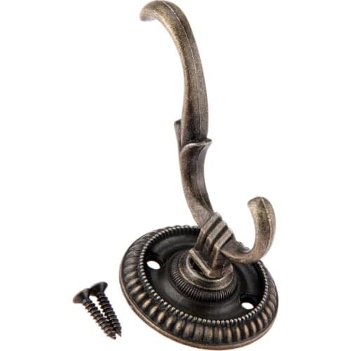 1Pc 75x63x44mm Antique Bronze Door Hook Wall Hanger Hanging Vintage Kitchen Bathroom Towel Bag Coat Wall Hook Furniture Hardware