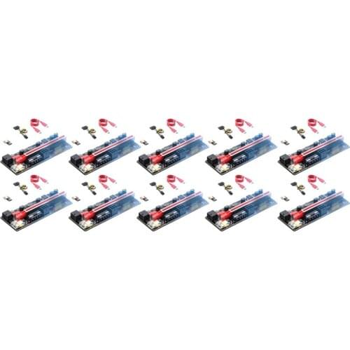 10 Pcs PCI-Eriser Graphics Card Extension Cable USB3.0 PCIE Riser 1X to 16X Transfer Expansion Card VER010