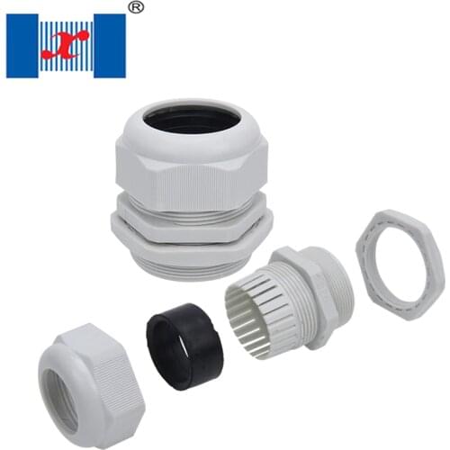 100 PCS/lot PG7 3-6.5mm White Black Waterproof Plastic Cord Grip Nylon Cable Gland Connector