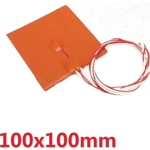 100x100mm 100w@12v Flexible Silicone 12v Heating Pad with High Temperature 3M Adhesive, NTC 100K