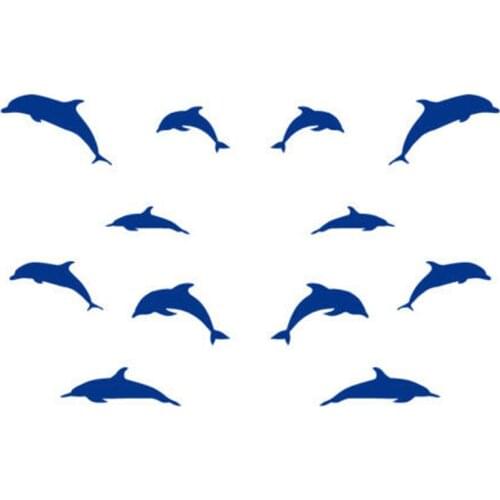 12 Dolphins Wall Tattoo Sticker Bathroom Wall Art Decor Decal Wall Sticker Vinyl Decal Various Colours
