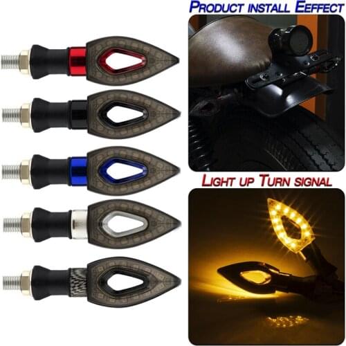 2/4Pcs Motorcycle LED Turn Signal Moto Flasher Indicator Lights DC 12V Universal Amber Blinker Lamps FOR KAWASAKI YAMAHA HONDA