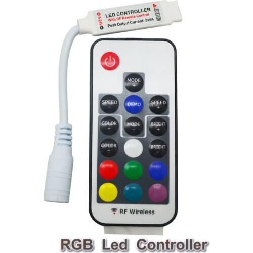 20PCS DC12v 24v 3 channel 6a rf wireless mini rgb led remote controller to control led strip smd 5050 lighting