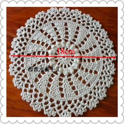 20 pcs 7" round cotton knitted kawaii fashion retro wedding doilies with 3D flower design for hot dish cup on the dinning table