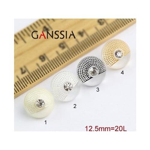 30pcs/lot Size:12.5mm Fashion button with stone Shank button for kids sewing scrapbooking diy button(ss-85)