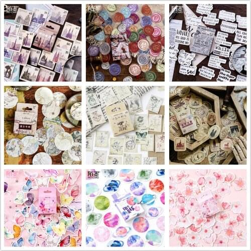 42 Styles can Choose) Forest Stamp Boxed Stickers DIY Scrapbooking Paper Diary Planner Album Vintage Seal Decoration
