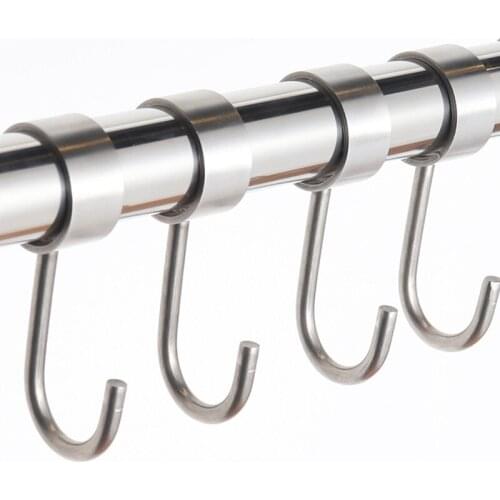 5Pcs/lot Stainless Steel Round Tube Stable Hook Balcony Clothes Rail Windproof Hooks Bathroom Coat Rustproof Hook Home Hardware