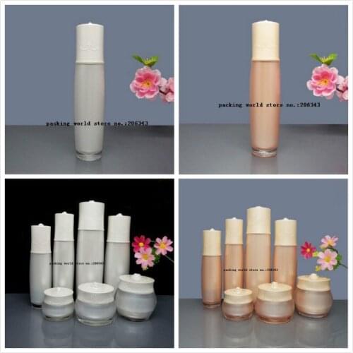50ml gold/pearl white plastic Acrylic bottle with white pump lid for serum /lotion/emulsion/foundation/skin care packing