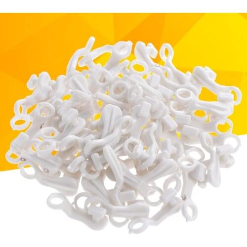50Pcs Shape Rod Slides Curtain Rail Track Gliders Hook for Window Door Shower Curtains