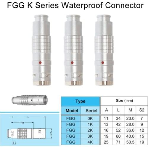 Free Shipping Push-pull Self-locking Aviation Compatible LEMO waterproof Connector FGG.0K 1K 2K 302/3/4/5/6/78/10/12/14Pins