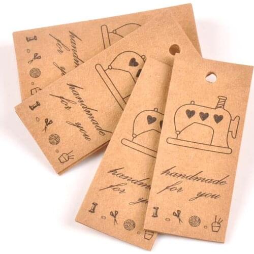 50pcs Kraft Paper Packaging Hang Tags Handmade Tag For Wedding Party Candy Boxes Ornament For Cosmetics Labels