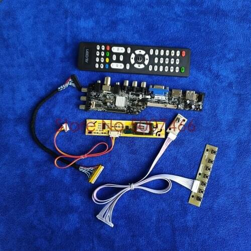DVB digital signal monitor LVDS 30-Pin fit M240HW01/M215HW01/M215HW03 2CCFL LCD controller board kit USB+VGA+AV 1920*1080