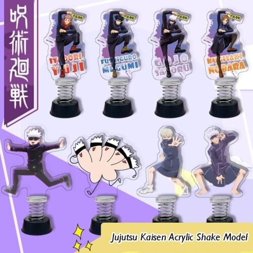 Jujutsu Kaisen Acrylic Stand Figures Shake Model Keychain Funny Gojo Satoru Itadori Yuji Action Figures Shaking Toys Desk Decor