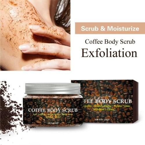Coffee Body Scrub Cream Facial Dead Sea Salt Exfoliating Whitening Moisturizing Anti Cellulite Treatment Acne