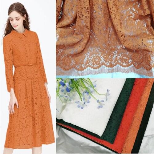 LASUI 2019 NEW 1.5*1.5m Good quality Cord France eyelash lace fabric fashion hollow DIY dress skirt material 5 colors C0344