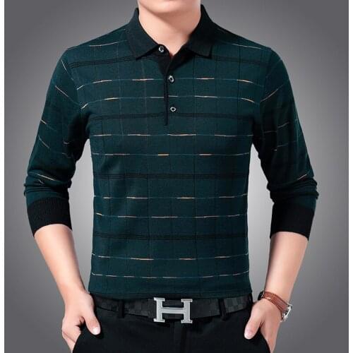 Fashion Brand Sweaters Mens Pullovers Turndown Collar Slim Fit Jumpers Knit Striped Autumn Korean Style Casual Men Clothes