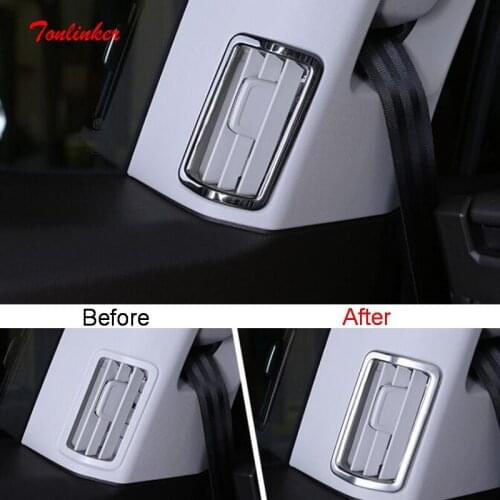 Tonlinker Interior B-pillar Air Outlet Cover Stickers For Volkswagen Teramont 2017-20 Car Styling 2 PCS ABS/Metal Cover stickers