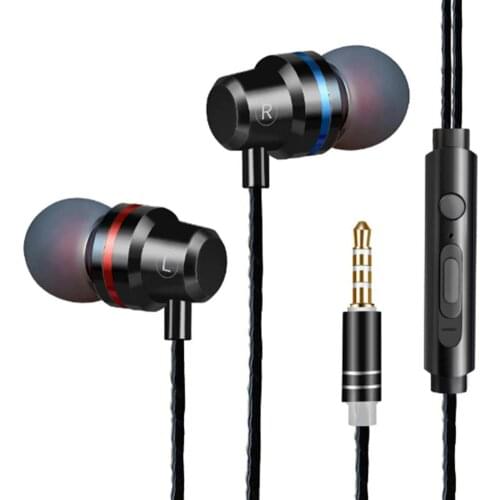 YE1 Wired Earbuds Ergonomic Wire Control In-ear 3.5mm Portable Heavy Bass Earphones for Sports