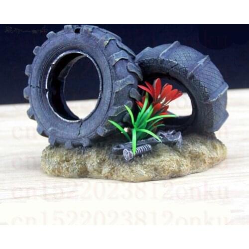 New Fashion Aquarium Ornament Tire Fish Tank Cave Decor Resin Ornament Landscaping Decoration Free Shipping to Word