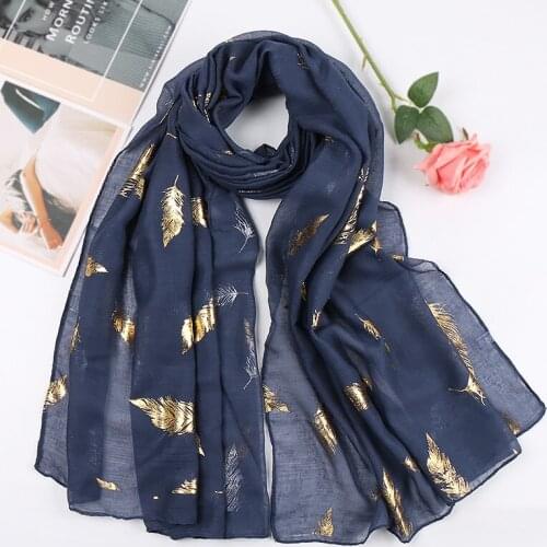 2020 New Arrival Glitter Feather Viscose Hijab Scarf Shawls Cotton Shimmer Muslim Wrap Headband 8 Color 10PCS/Lot Wholesale