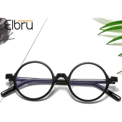 Elbru Personalized Round Glasses Frame Ultralight Anti-blue Light Clear Lens Eyeglasses Classic Plain Spectacles For Men Women