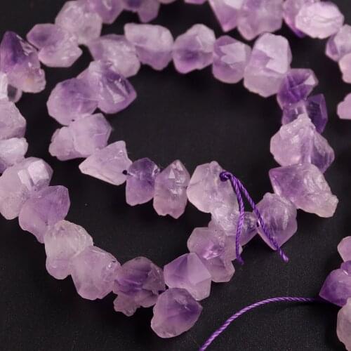 Wholesale 50 Pieces In A Row Natural Stone Amethysts Suspension Gem Stone Purple Crystal Quartz Jewelry Pendant Beads For DIY
