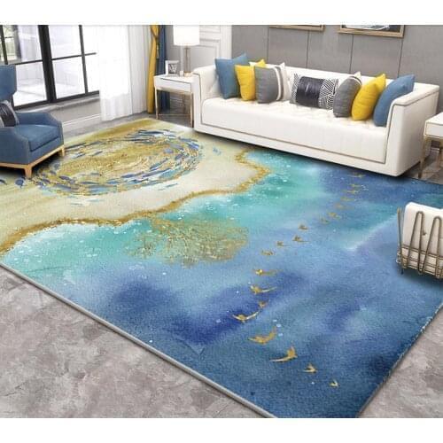 PAYSOTA Nordic Style Rectangular Carpet Art Landscape Living Room Bedroom Non-slip Decorative Mat