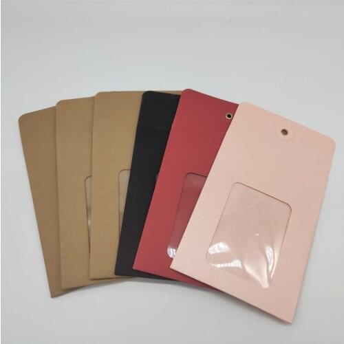 20Set Kraft Paper Envelop Gift Bag Add 12.5*9 cm Necklace Cards Blank Display Packaging Bags