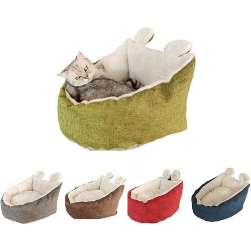 Pet Bed Warm Pet bed linen For Small Medium Cat Dog Soft Pet Bed For Cat Dogs Washable House For Cat Puppy Cotton Kennel Wash
