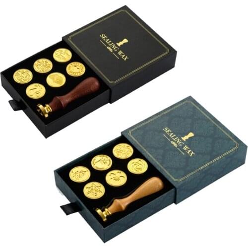 Drop Shipping Retro Wax Seal Stamp Kit Classical Pocketbook Material Accessories Old-Fashioned