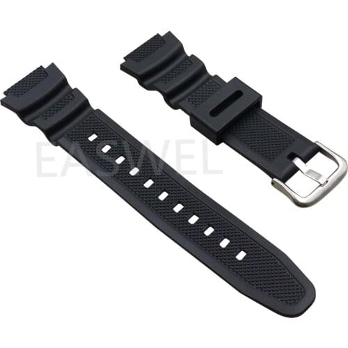 Rubber Watch Band For Casio AE-1000W AQ-S810W Black Strap Silicone