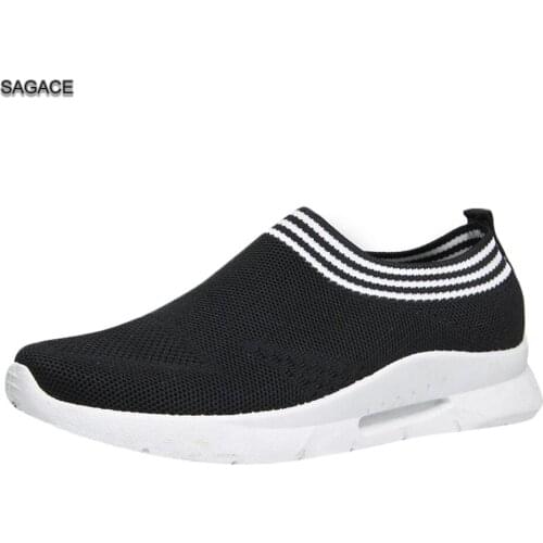 SAGACE Womens Summer Breathable Mesh Running Shoes Round Head Slip-On Sports Shoes Lightweight Sneakers Running Shoes Outdoor