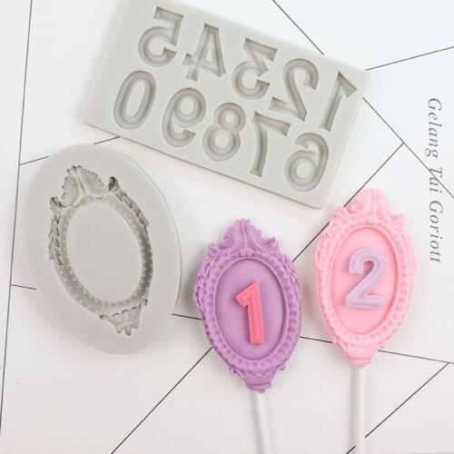 Birthday Frame Numbers Silicone Mold Fondant Mould Cake Decorating Tool Chocolate Gumpaste Mold, Sugarcraft, Kitchenware