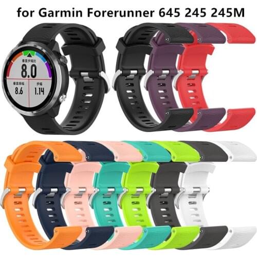 Sports Soft Silicone Replacement Watch Band Strap for Garmin Forerunner 245 245M 645 Smart watch Bracelet Wearable accessories