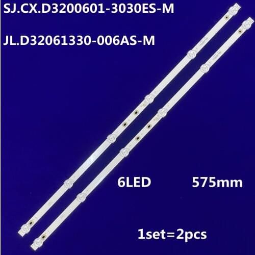 575MM 2PCS LED Strips SJ.CX.D3200601-3030HS-M for 32 TV RCA RTV32Z2SM BBK 32LEM-1027/TS2C DJTV321 H32D7000E HTV-LED32HD101T2